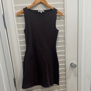 Reformation Brown Stretch Cotton Mini Dress